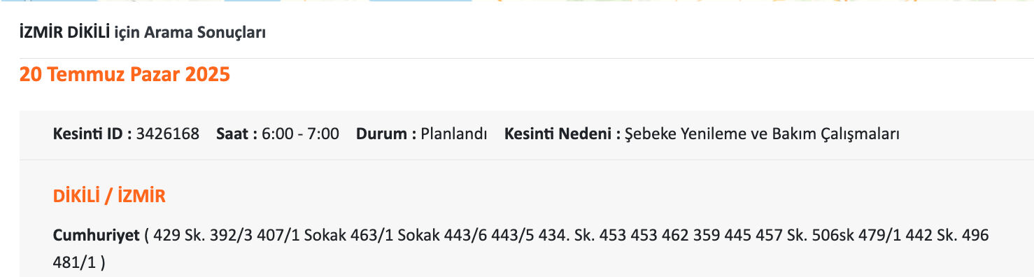 20 Temmuz İzmir elektrik kesintisi sorgulama! GDZ Elektrik uyardı, İzmir'de elektrikler ne zaman gelecek? - 6. Resim