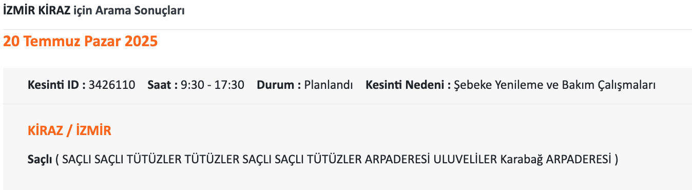 20 Temmuz İzmir elektrik kesintisi sorgulama! GDZ Elektrik uyardı, İzmir'de elektrikler ne zaman gelecek? - 9. Resim