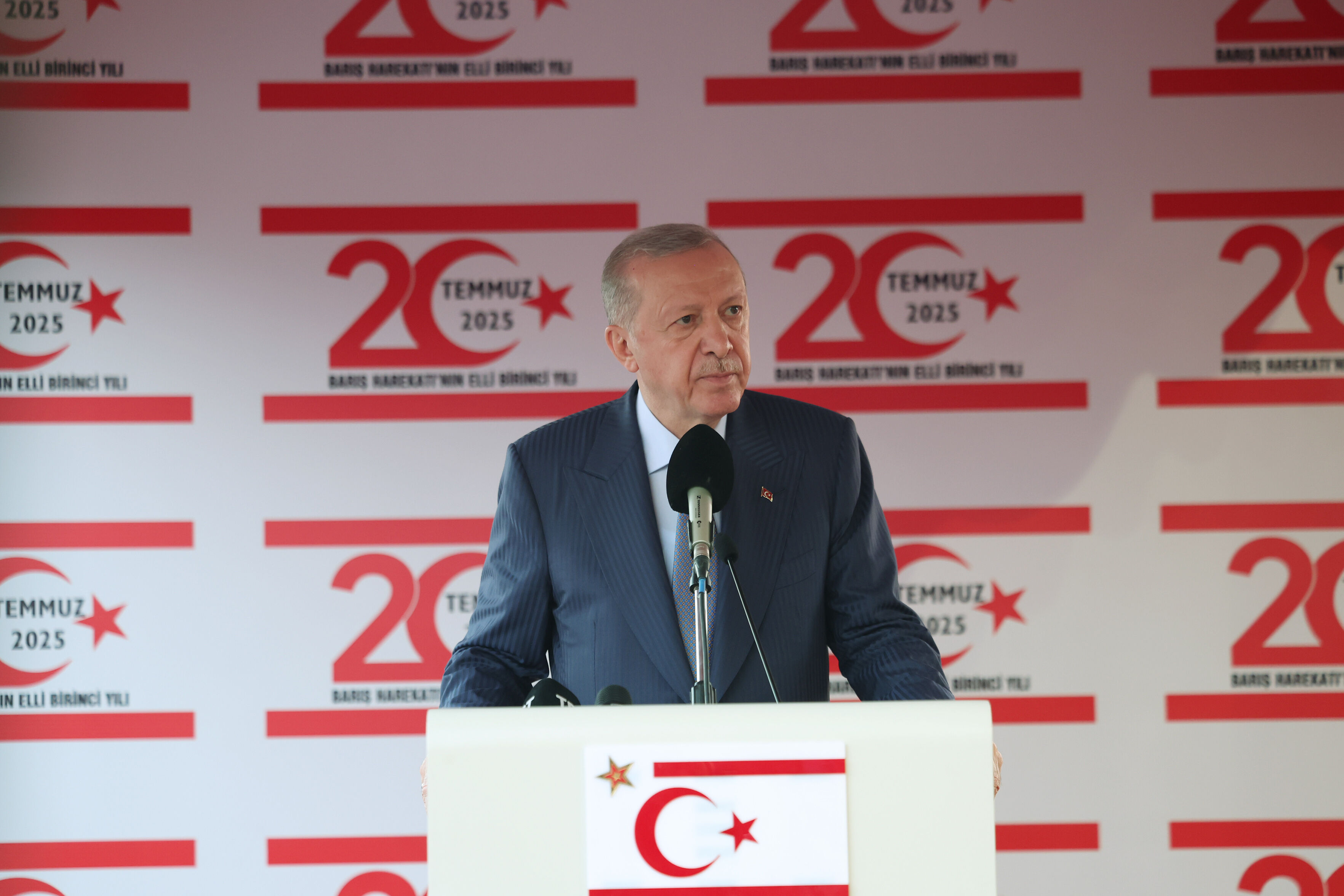 Erdoğan'dan Ada'da 'iki devletli çözüm' çağrısı:  Erdoğan'dan Ada'da 'iki devletli çözüm' çağrısı: