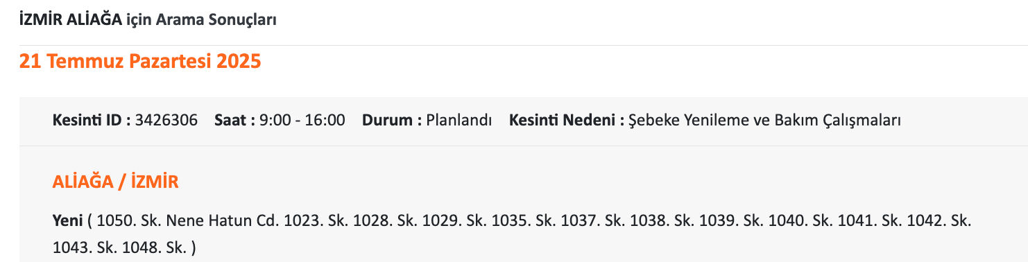 Çeşme, Karşıya, Menemen elektrik kesintisi sorgulama 21 Temmuz 2025! İzmir'de elektrikler ne zaman gelecek? Çeşme, Karşıya, Menemen elektrik kesintisi sorgulama 21 Haziran 20205! İzmir'de elektrikler ne zaman gelecek? - 3. Resim