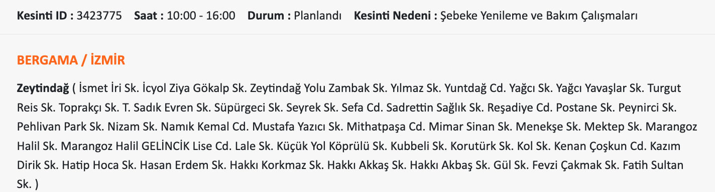 Çeşme, Karşıya, Menemen elektrik kesintisi sorgulama 21 Temmuz 2025! İzmir'de elektrikler ne zaman gelecek? Çeşme, Karşıya, Menemen elektrik kesintisi sorgulama 21 Haziran 20205! İzmir'de elektrikler ne zaman gelecek? - 6. Resim