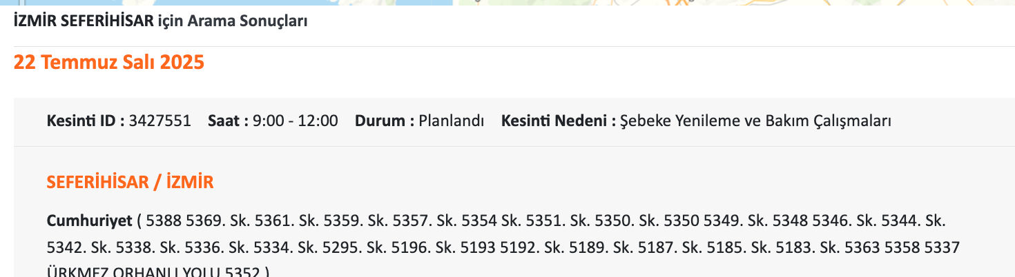 Çeşme, Karşıya, Menemen elektrik kesintisi sorgulama 21 Temmuz 2025! İzmir'de elektrikler ne zaman gelecek? Çeşme, Karşıya, Menemen elektrik kesintisi sorgulama 21 Haziran 20205! İzmir'de elektrikler ne zaman gelecek? - 14. Resim