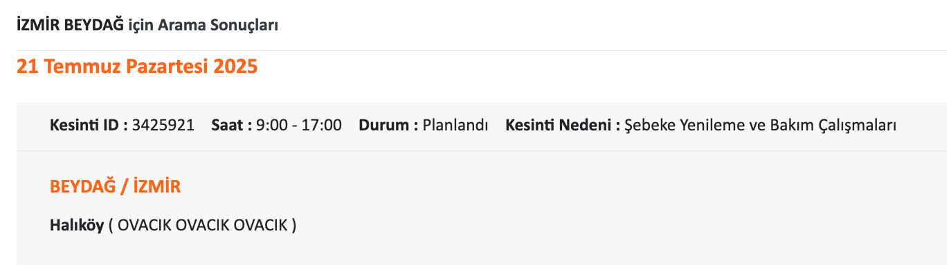 Çeşme, Karşıya, Menemen elektrik kesintisi sorgulama 21 Temmuz 2025! İzmir'de elektrikler ne zaman gelecek? Çeşme, Karşıya, Menemen elektrik kesintisi sorgulama 21 Haziran 20205! İzmir'de elektrikler ne zaman gelecek? - 7. Resim