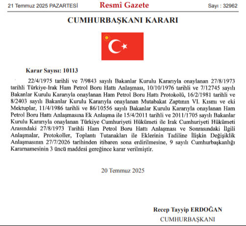 Cumhurbaşkanı Erdoğan imzaladı! Türkiye ile Irak arasındaki 52 yıllık anlaşma sona eriyor Cumhurbaşkanı Erdoğan imzaladı! Türkiye ile Irak arasındaki 52 yıllık anlaşma sona eriyor - 1. Resim