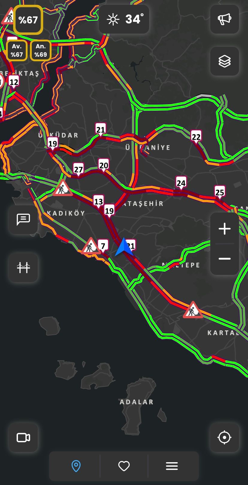 İstanbul'da iş çıkışı trafik durma noktasına geldi! Her iki istikamette uzun kuyruklar oluştu - 1. Resim