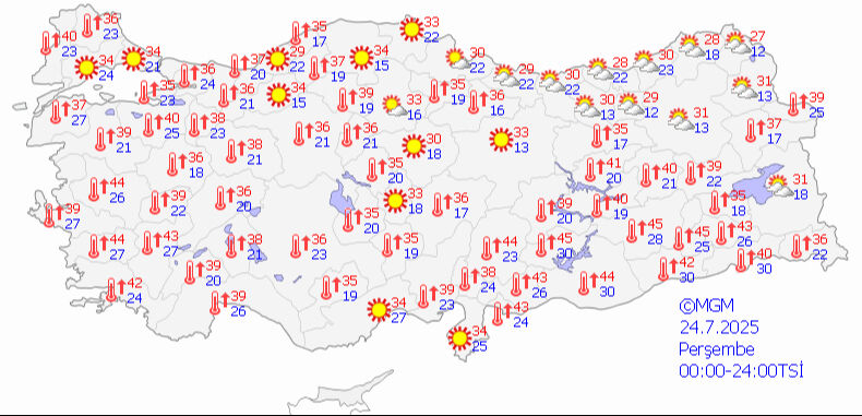İstanbul'da hava strateji değiştirdi! Tehlikeli saatler başladı, o da devreye giriyor 24 Temmuz 2025 MGM hava durumu tahmin haritası