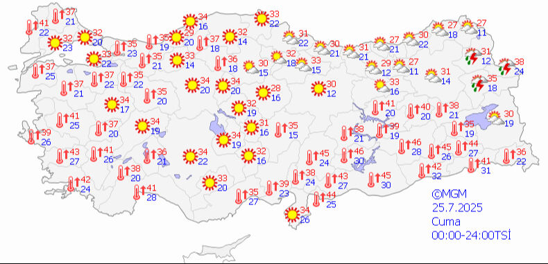 İstanbul'da hava strateji değiştirdi! Tehlikeli saatler başladı, o da devreye giriyor 25 Temmuz 2025 MGM hava durumu tahmin haritası