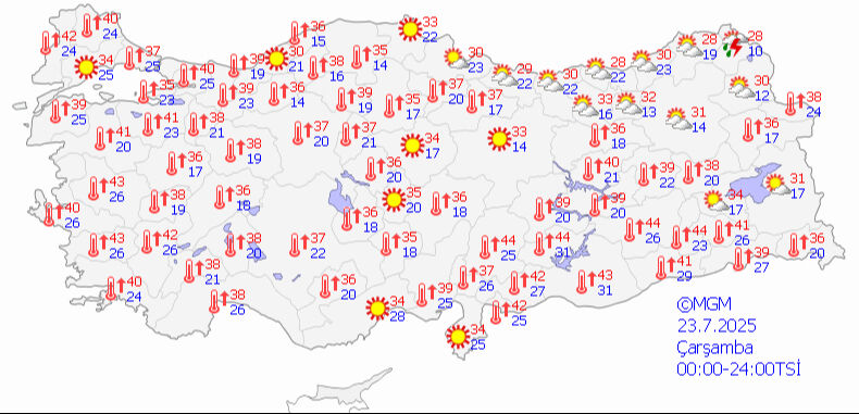 İstanbul'da hava strateji değiştirdi! Tehlikeli saatler başladı, o da devreye giriyor 23 Temmuz 2025 MGM hava durumu tahmin haritası