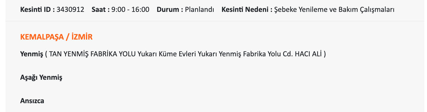 24 Temmuz Gediz elektrik listeyi paylaştı, İzmir karanlığa gömülecek! İzmir'de elektrikler ne zaman gelecek, saat kaçta? 24 Temmuz Gediz elektrik listeyi paylaştı, İzmir karanlığa gömülecek! İzmir'de elektrikler ne zaman gelecek, saat kaçta? - 12. Resim
