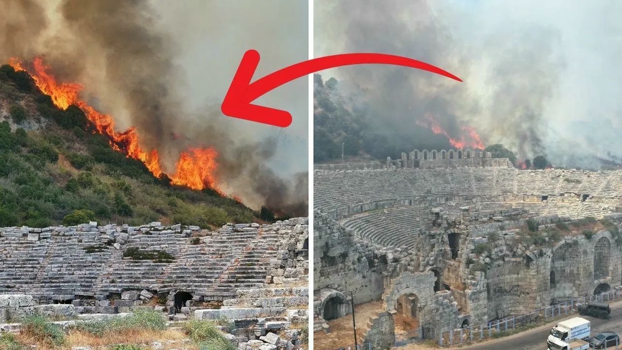 Antalya'da orman yangını! Alevler Perge Antik Kenti'nin yanı başında: Bakanlıktan açıklama var - Gündem