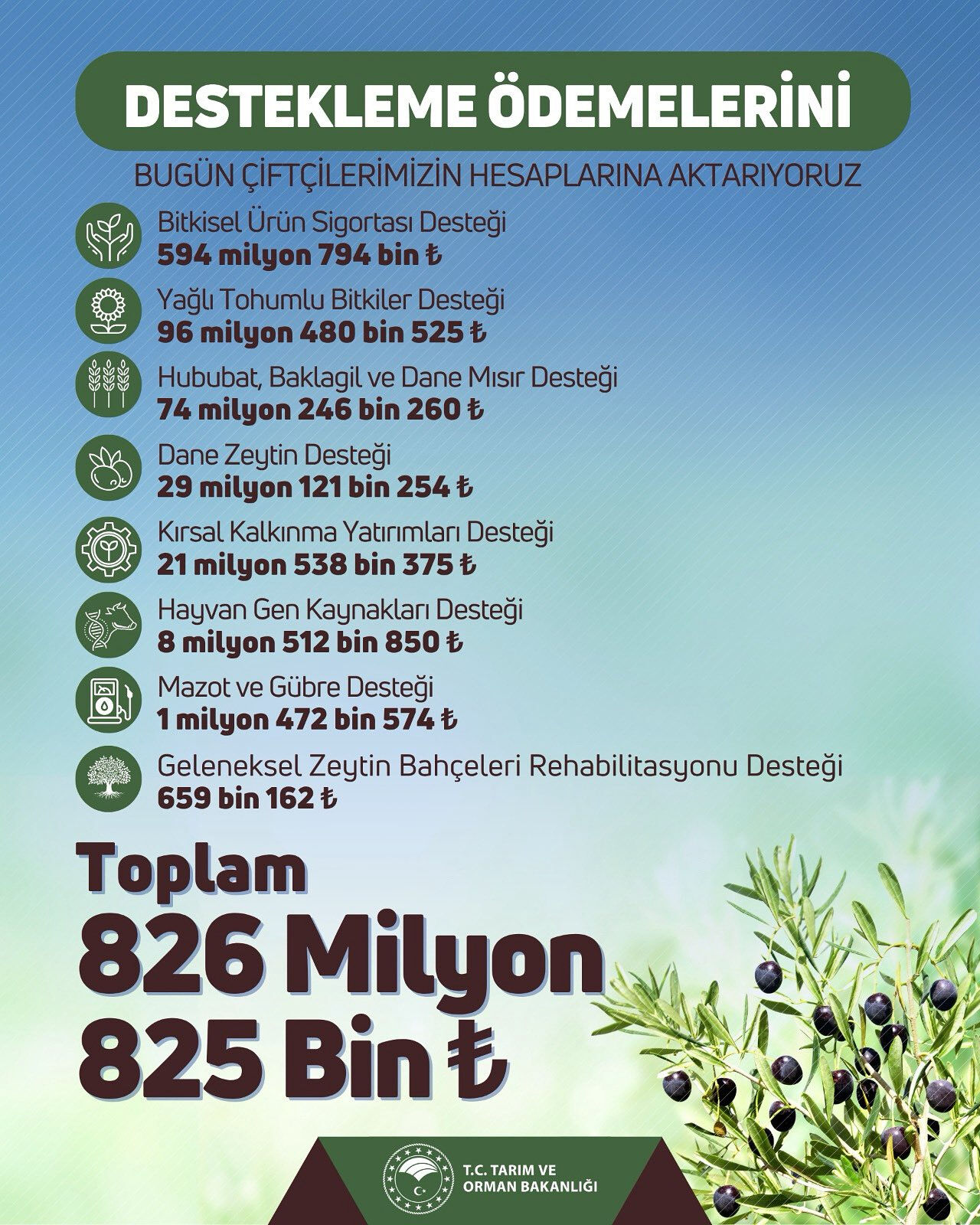 Çiftçilerin hesabına yatırılacak! Bakanlık resmen duyurdu: Tam 826 milyon lira Çiftçilerin hesabına yatırılacak! Bakanlık resmen duyurdu: Tam 826 milyon lira - 2. Resim