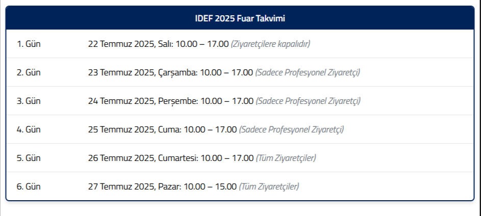IDEF 2025 ne zaman halka açık olacak? Fuar, 27 Temmuz'da sona erecek - 2. Resim