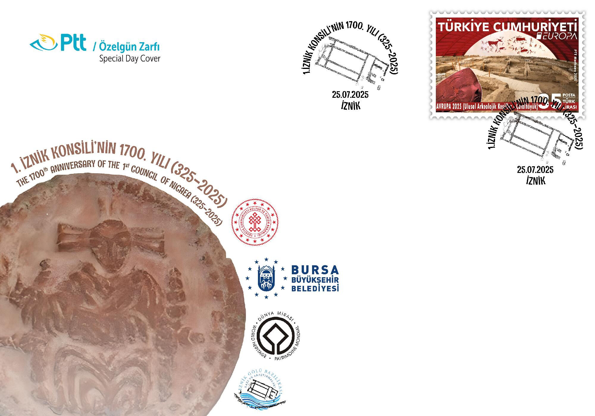 PTT 'İznik Konsili'nin 1700. Yılı' için özel zarf üretti PTT 'İznik Konsili'nin 1700. Yılı' için özel zarf üretti - 1. Resim