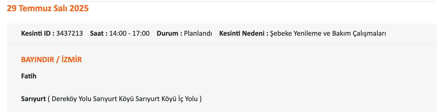 29-30 Temmuz İzmir elektrik kesintisi sorgulama: Gediz Elektrik uyardı, İzmir'de elektrikler ne zaman, gelecek saat kaçta? 29-30 Temmuz İzmir elektrik kesintisi sorgulama: Gediz Elektrik uyardı, İzmir'de elektrikler ne zaman, gelecek saat kaçta? - 3. Resim