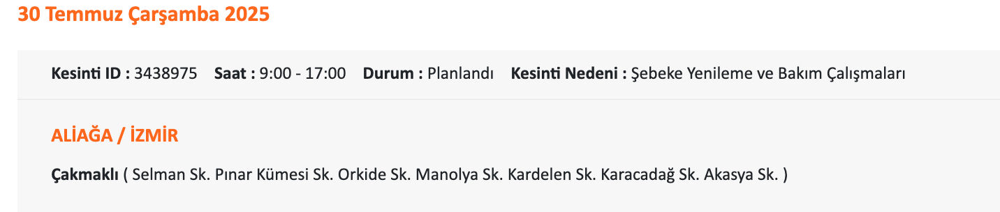 29-30 Temmuz İzmir elektrik kesintisi sorgulama: Gediz Elektrik uyardı, İzmir'de elektrikler ne zaman, gelecek saat kaçta? 29-30 Temmuz İzmir elektrik kesintisi sorgulama: Gediz Elektrik uyardı, İzmir'de elektrikler ne zaman, gelecek saat kaçta? - 2. Resim