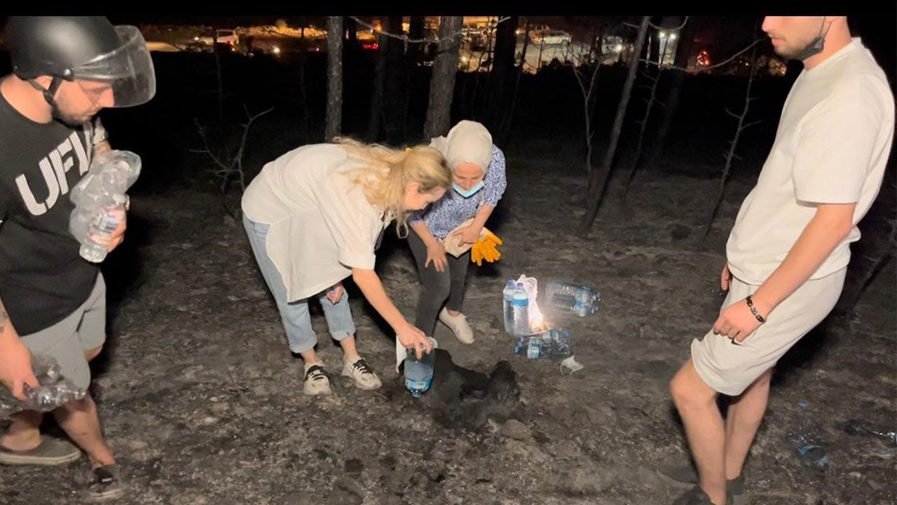 İbrahim Tatlıses’in eski eşi Ayşegül Yıldız'dan yangın felaketi ile mücadele! Alevlere bir su da o döktü - 2. Resim