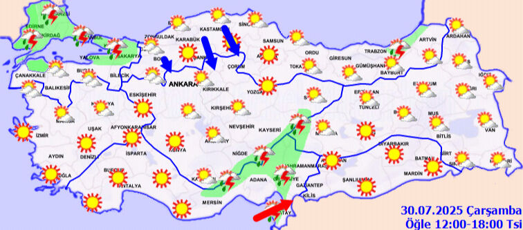 İstanbul'a yağmur yağacak mı? Meteoroloji'den 30 Temmuz uyarısı, işte sağanak yağış beklenen iller İstanbul'a yağmur yağacak mı? Meteoroloji'den 30 Temmuz uyarısı, işte sağanak yağış beklenen iller - 3. Resim