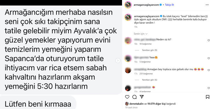 Armağan Çağlayan'a takipçisinden gelen teklifle neye uğradığını şaşırdı! “Ağzım açık okudum” - 1. Resim