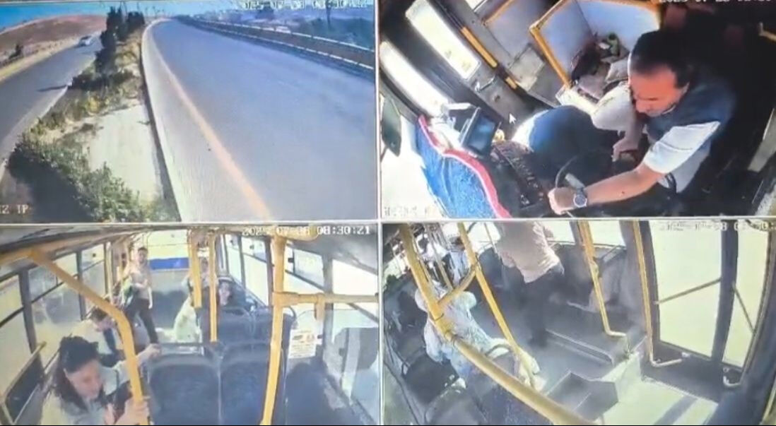 Gaziantep'te otobüste dehşet anları! Şoför öldü, yolcu direksiyonun başına geçti - 1. Resim