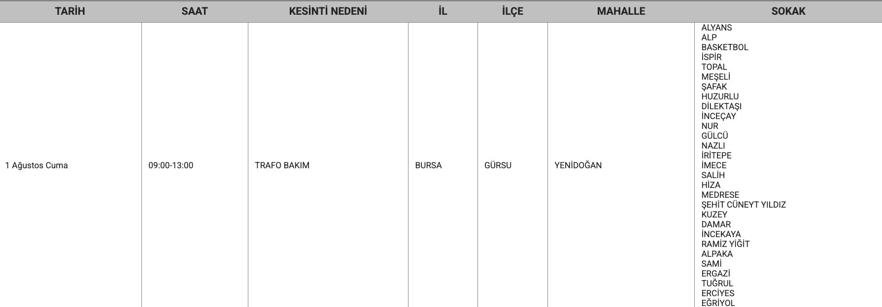 1 Ağustos Bursa elektrik kesintisi: UEDAŞ tam listeyi paylaştı, Bursa'da elektrikler ne zaman, saat kaçta gelecek? 1 Ağustos Bursa elektrik kesintisi: UEDAŞ tam listeyi paylaştı, Bursa'da elektrikler ne zaman, saat kaçta gelecek? - 4. Resim