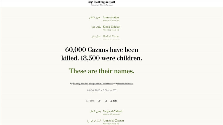 ABD basını Gazze'de ölen çocukları tek tek yazdı: Utancın listesi kahretti! - 1. Resim