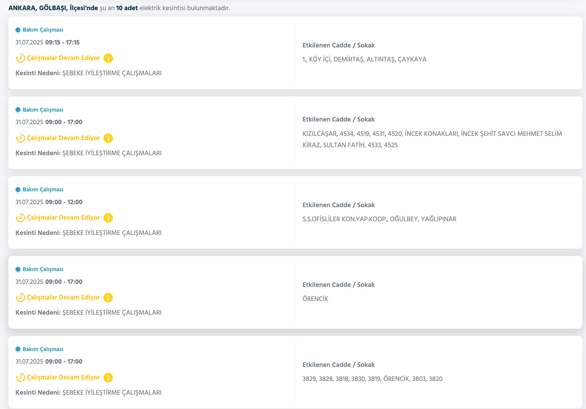 Başkent EDAŞ elektrik kesinti listesini paylaştı! 31 Temmuz Ankara'da elektrikler ne zaman gelecek? - 13. Resim