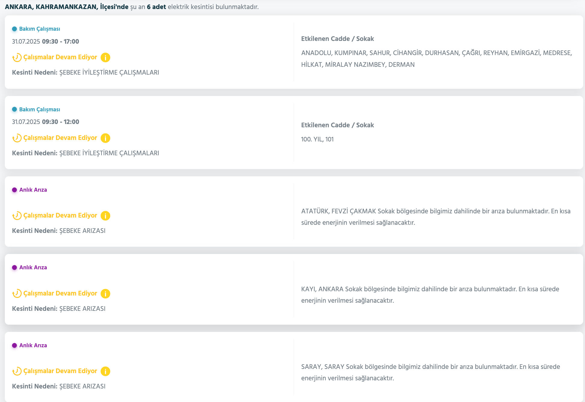 Başkent EDAŞ elektrik kesinti listesini paylaştı! 31 Temmuz Ankara'da elektrikler ne zaman gelecek? - 18. Resim