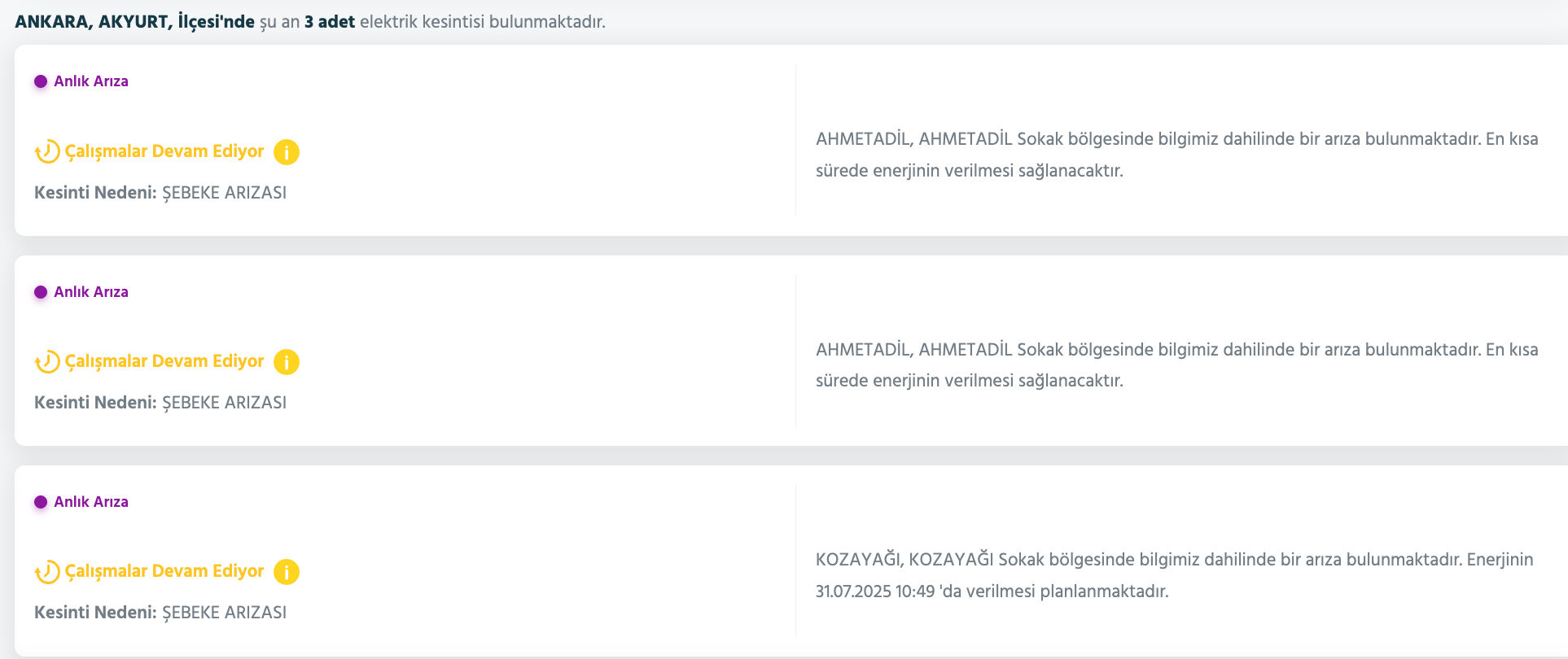 Başkent EDAŞ elektrik kesinti listesini paylaştı! 31 Temmuz Ankara'da elektrikler ne zaman gelecek? - 3. Resim