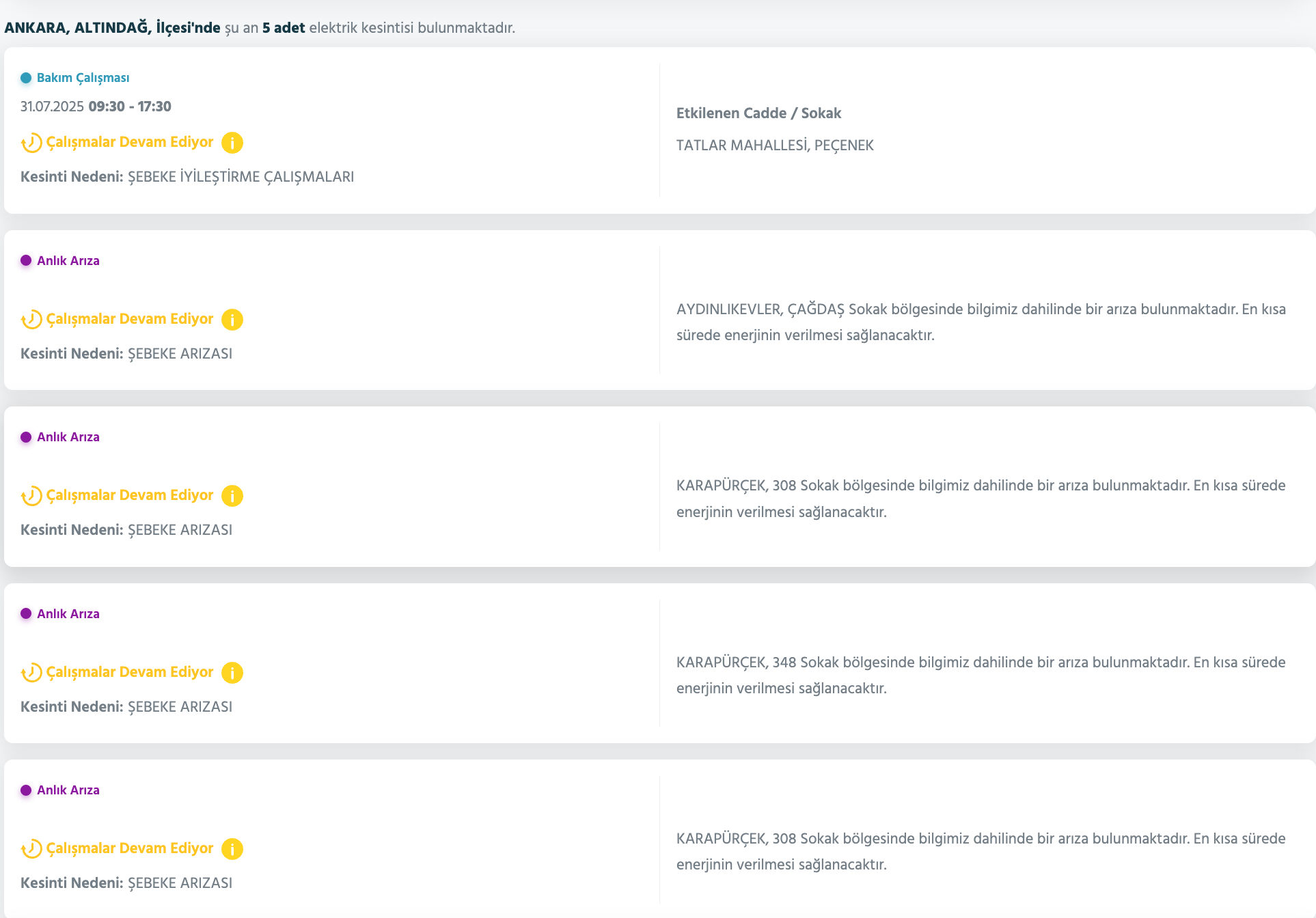 Başkent EDAŞ elektrik kesinti listesini paylaştı! 31 Temmuz Ankara'da elektrikler ne zaman gelecek? - 4. Resim