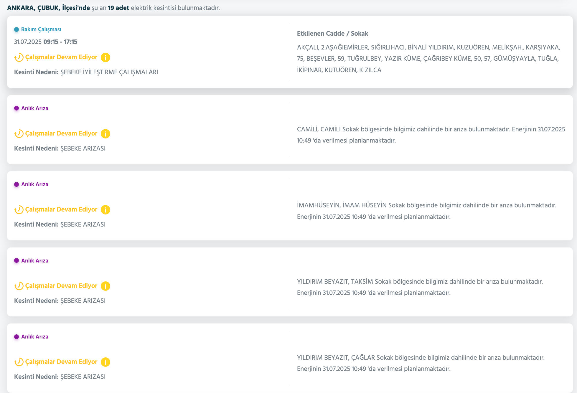Başkent EDAŞ elektrik kesinti listesini paylaştı! 31 Temmuz Ankara'da elektrikler ne zaman gelecek? - 8. Resim