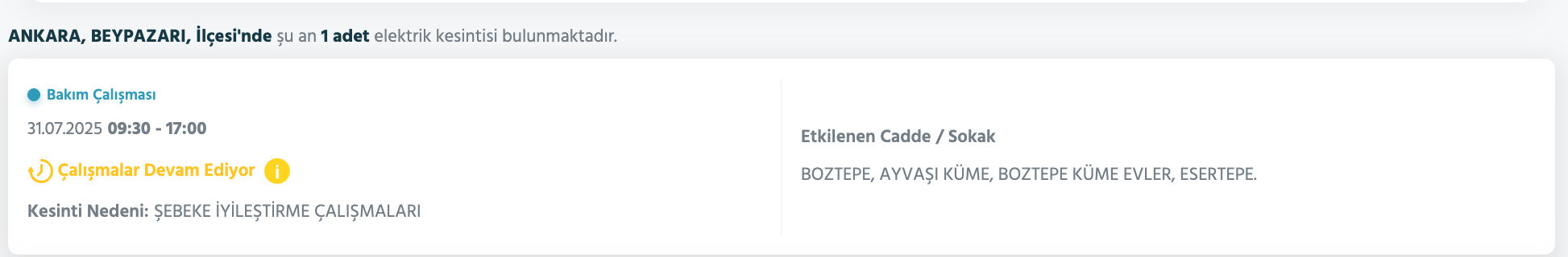 Başkent EDAŞ elektrik kesinti listesini paylaştı! 31 Temmuz Ankara'da elektrikler ne zaman gelecek? - 6. Resim