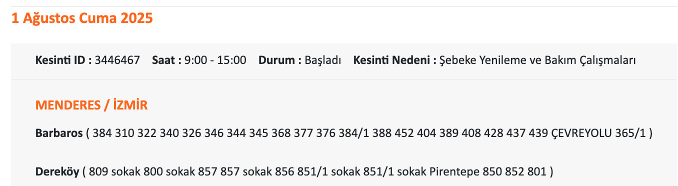 İzmir GEDİZ elektrik kesintisi! 1 Ağustos İzmir'de elektrik kesintisi ne zaman bitecek? İzmir GEDİZ elektrik kesintisi! 1 Ağustos İzmir'de elektrik kesintisi ne zaman bitecek? - 9. Resim