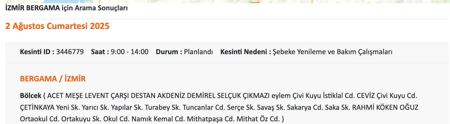 İzmir’de elektrik kesintisi takvimi belli oldu! GEDİZ elektrik duyurdu, İzmir'de elektrikler ne zaman, saat kaçta gelecek? - 4. Resim
