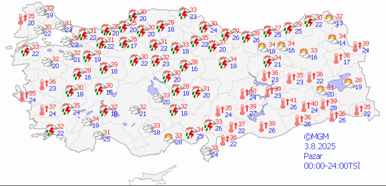Meteoroloji, il il günün tahminlerini paylaştı! Bir yanda bunaltan sıcak, diğer yanda sağanak Meteoroloji, il il günün tahminlerini paylaştı! Bir yanda bunaltan sıcak, diğer yanda sağanak - 1. Resim
