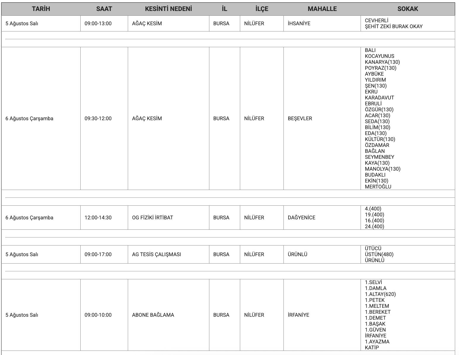 Bursa elektrik kesintisi: 5-6-7 Ağustos UEDAŞ planlı kesinti saat kaçta bitecek, elektrikler ne zaman gelecek? - 4. Resim