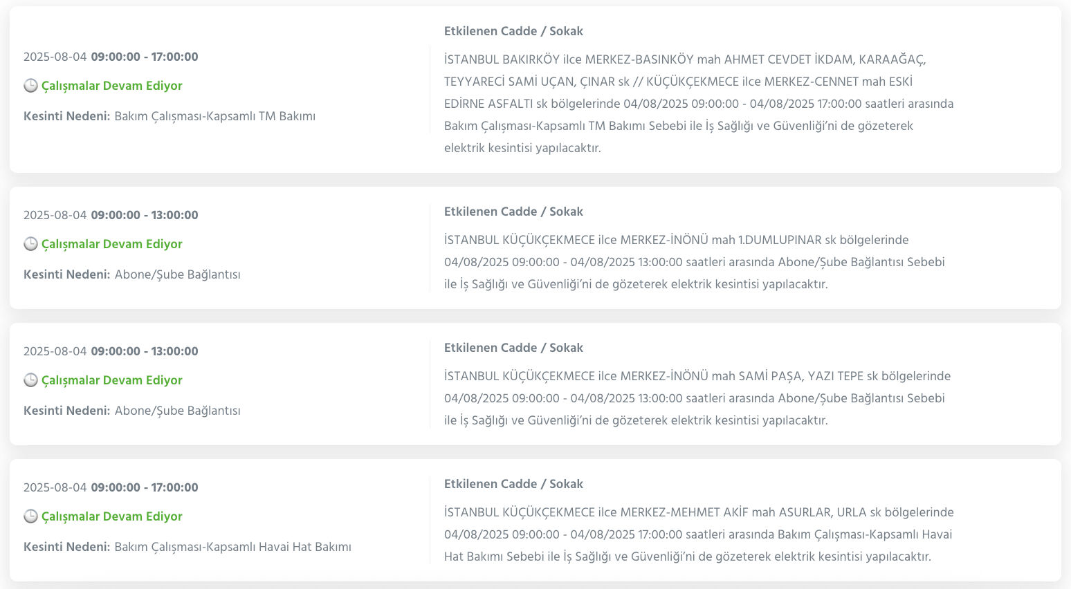İstanbul elektrik kesintisi 4 Ağustos: Bahçelievler, Küçükçekmece, Kadıköy, Bayrampaşa’da elektrikler ne zaman gelecek? - 6. Resim