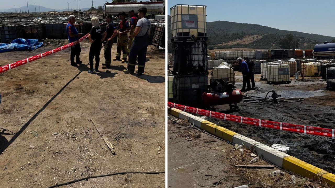 İzmir&#039;de kaçak akaryakıtların toplandığı alanda patlama: 1 kişi yaralandı