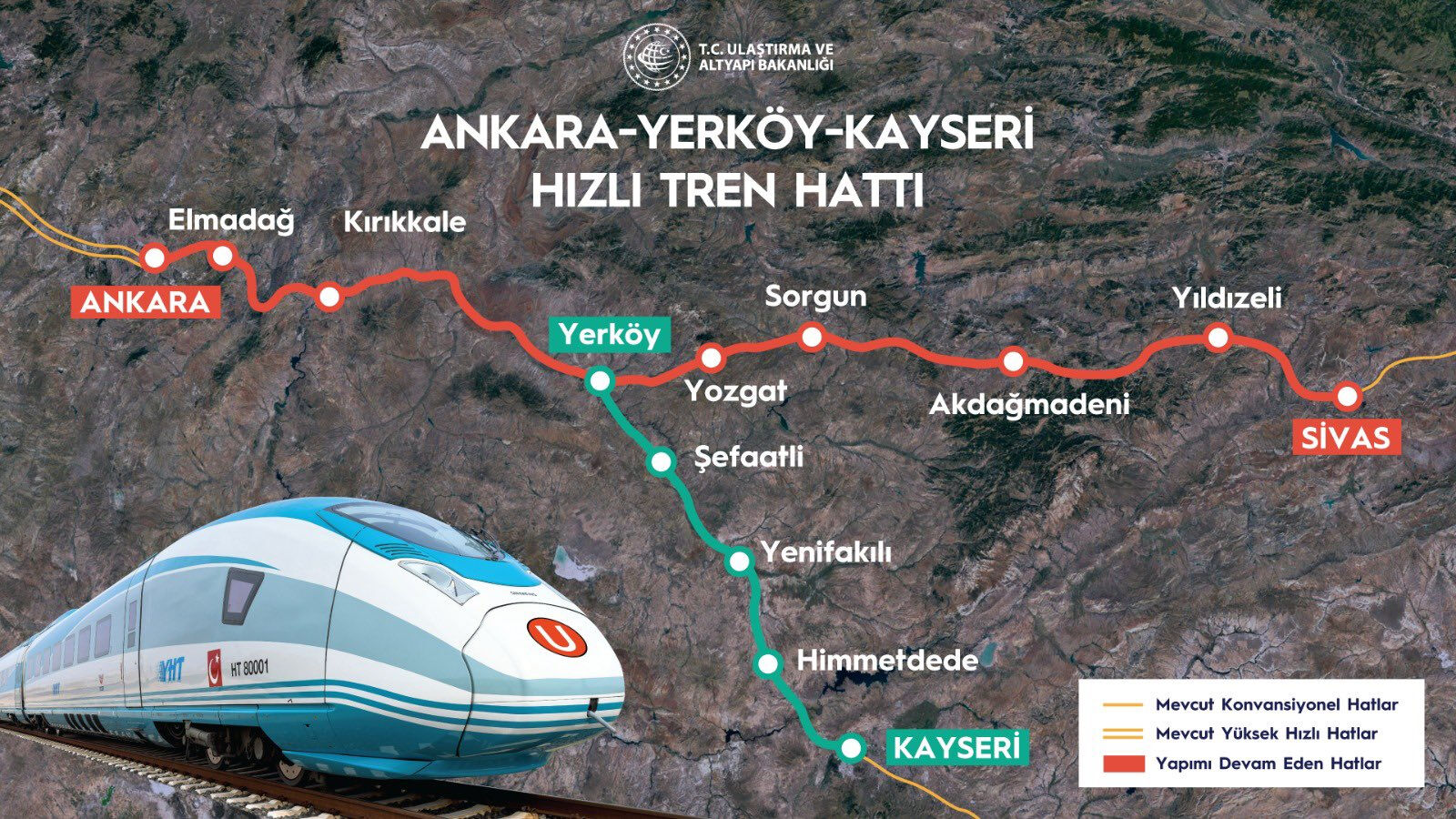 Ankara-Yerköy-Kayseri Hızlı Tren Hattı'nda inşaat tam gaz sürüyor! 7 saatlik seyahat süresi 2 saate düşecek Ankara-Yerköy-Kayseri Hızlı Tren Hattı'nda inşaat tam gaz sürüyor! 7 saatlik seyahat süresi 2 saate düşecek - 1. Resim