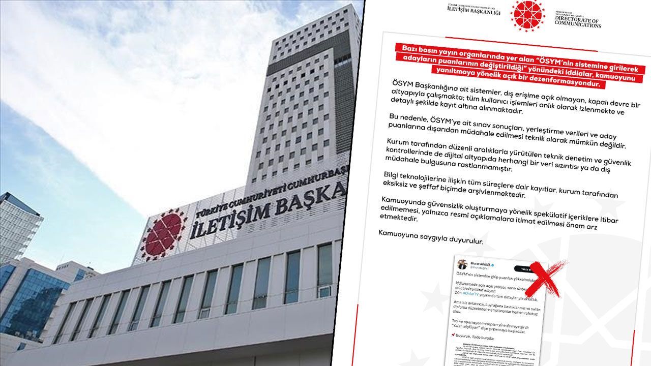 'ÖSYM sisteminden adayların puanları değiştirildi' iddiasına yalanlanma 'ÖSYM sisteminden adayların puanları değiştirildi' iddiasına yalanlanma