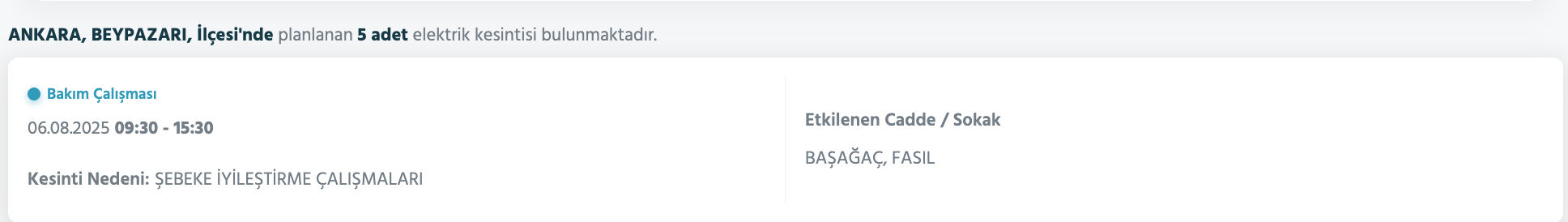 Ankara elektrik kesintisi sorgulama: Ankara'nın hangi ilçelerinde elektrik kesintisi olacak? Çubuk, Elmadağ, Etimesgut... Ankara elektrik kesintisi sorgulama: Ankara'nın hangi ilçelerinde elektrik kesintisi olacak? Çubuk, Elmadağ, Etimesgut... - 6. Resim