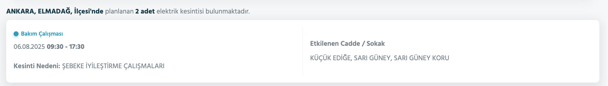 Ankara elektrik kesintisi sorgulama: Ankara'nın hangi ilçelerinde elektrik kesintisi olacak? Çubuk, Elmadağ, Etimesgut... Ankara elektrik kesintisi sorgulama: Ankara'nın hangi ilçelerinde elektrik kesintisi olacak? Çubuk, Elmadağ, Etimesgut... - 9. Resim