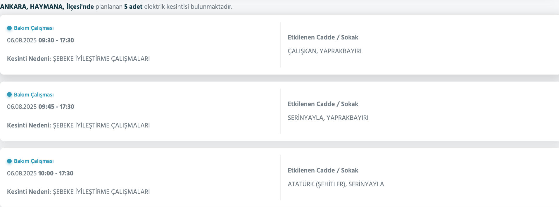 Ankara elektrik kesintisi sorgulama: Ankara'nın hangi ilçelerinde elektrik kesintisi olacak? Çubuk, Elmadağ, Etimesgut... Ankara elektrik kesintisi sorgulama: Ankara'nın hangi ilçelerinde elektrik kesintisi olacak? Çubuk, Elmadağ, Etimesgut... - 13. Resim