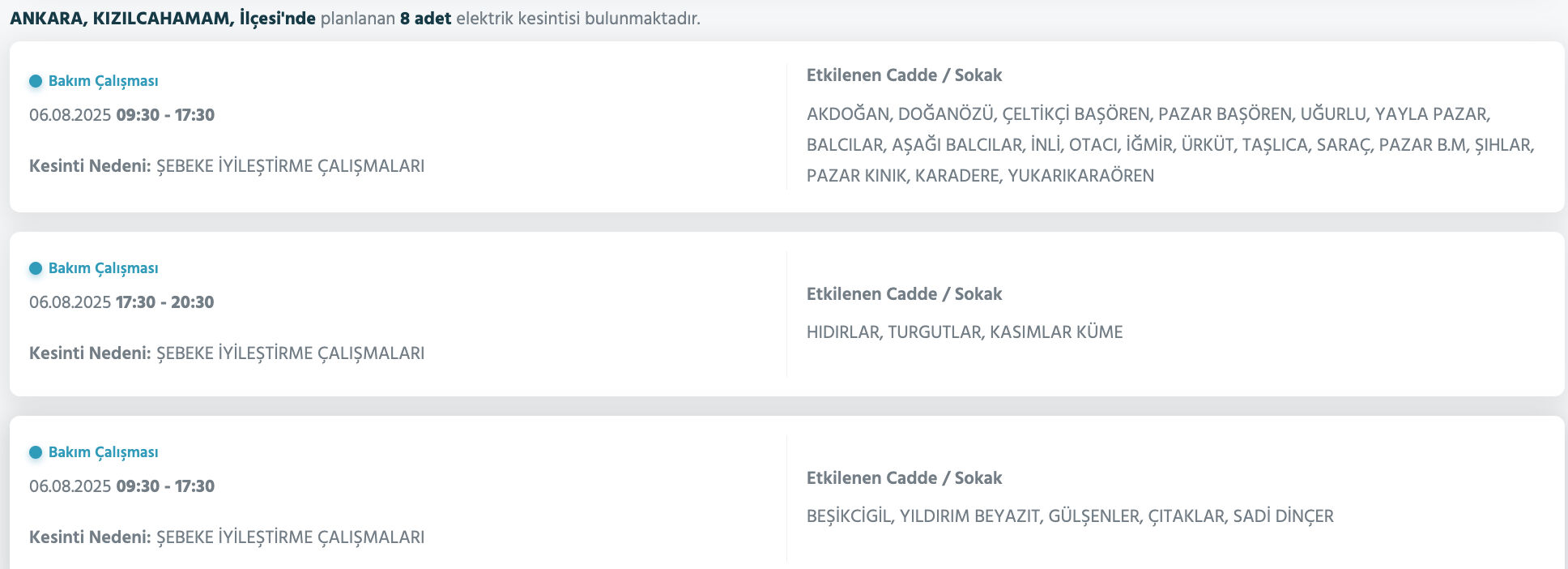 Ankara elektrik kesintisi sorgulama: Ankara'nın hangi ilçelerinde elektrik kesintisi olacak? Çubuk, Elmadağ, Etimesgut... Ankara elektrik kesintisi sorgulama: Ankara'nın hangi ilçelerinde elektrik kesintisi olacak? Çubuk, Elmadağ, Etimesgut... - 16. Resim