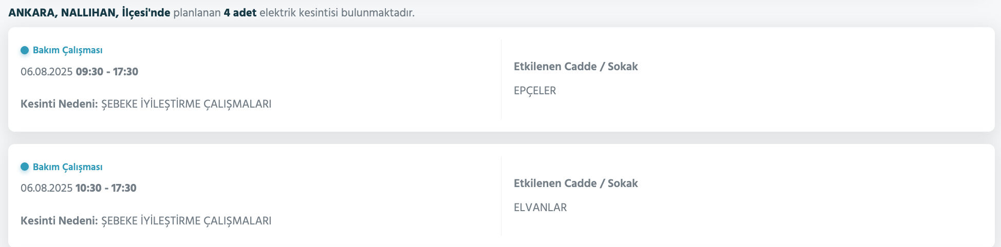 Ankara elektrik kesintisi sorgulama: Ankara'nın hangi ilçelerinde elektrik kesintisi olacak? Çubuk, Elmadağ, Etimesgut... Ankara elektrik kesintisi sorgulama: Ankara'nın hangi ilçelerinde elektrik kesintisi olacak? Çubuk, Elmadağ, Etimesgut... - 17. Resim