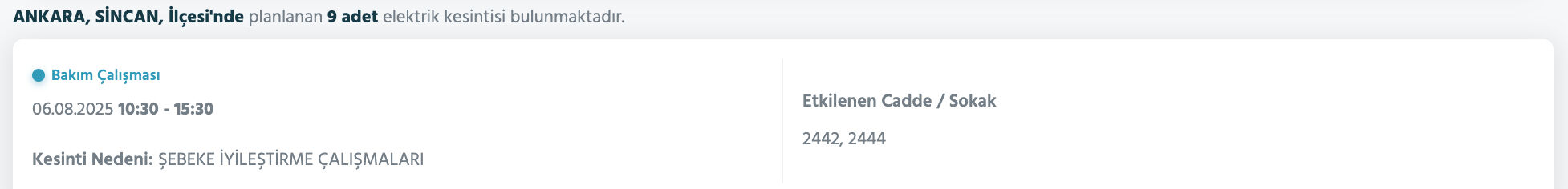 Ankara elektrik kesintisi sorgulama: Ankara'nın hangi ilçelerinde elektrik kesintisi olacak? Çubuk, Elmadağ, Etimesgut... Ankara elektrik kesintisi sorgulama: Ankara'nın hangi ilçelerinde elektrik kesintisi olacak? Çubuk, Elmadağ, Etimesgut... - 20. Resim