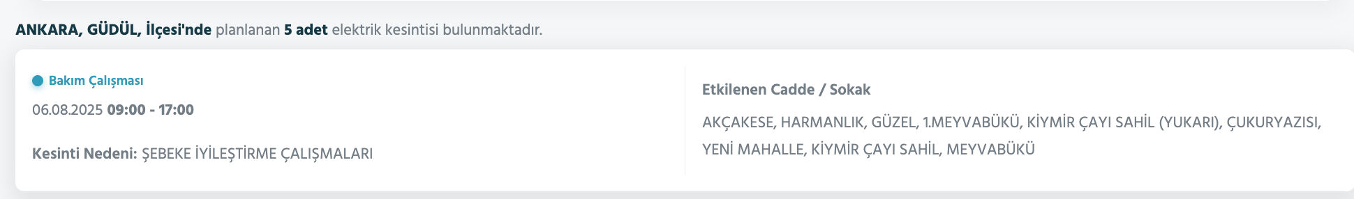 Ankara elektrik kesintisi sorgulama: Ankara'nın hangi ilçelerinde elektrik kesintisi olacak? Çubuk, Elmadağ, Etimesgut... Ankara elektrik kesintisi sorgulama: Ankara'nın hangi ilçelerinde elektrik kesintisi olacak? Çubuk, Elmadağ, Etimesgut... - 12. Resim