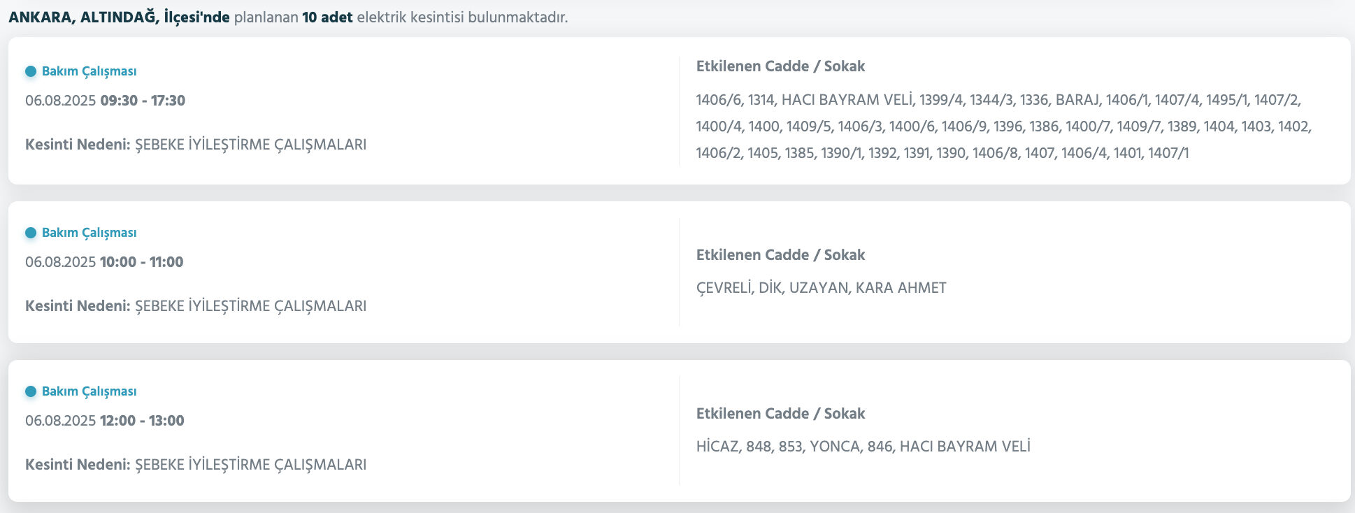 Ankara elektrik kesintisi sorgulama: Ankara'nın hangi ilçelerinde elektrik kesintisi olacak? Çubuk, Elmadağ, Etimesgut... Ankara elektrik kesintisi sorgulama: Ankara'nın hangi ilçelerinde elektrik kesintisi olacak? Çubuk, Elmadağ, Etimesgut... - 3. Resim