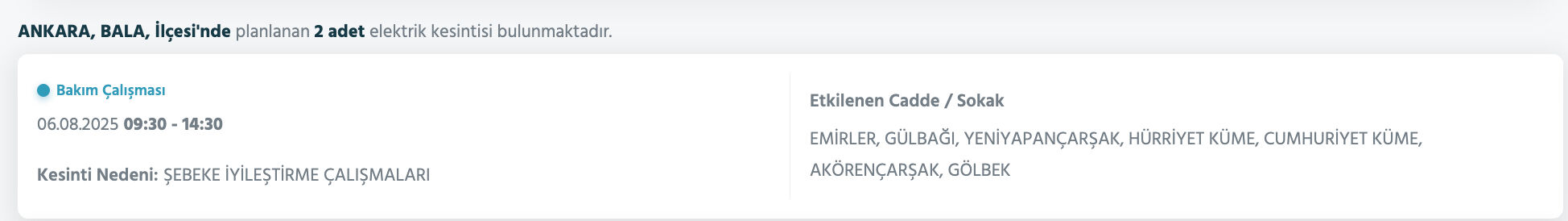 Ankara elektrik kesintisi sorgulama: Ankara'nın hangi ilçelerinde elektrik kesintisi olacak? Çubuk, Elmadağ, Etimesgut... Ankara elektrik kesintisi sorgulama: Ankara'nın hangi ilçelerinde elektrik kesintisi olacak? Çubuk, Elmadağ, Etimesgut... - 5. Resim
