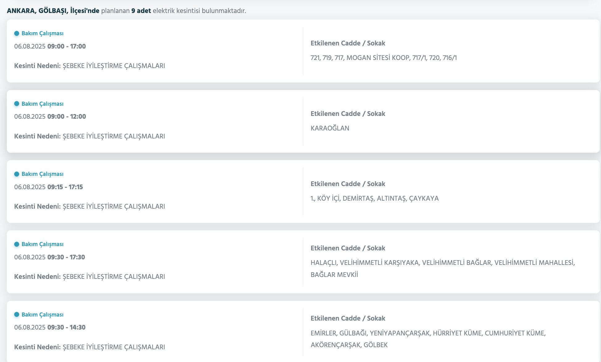 Ankara elektrik kesintisi sorgulama: Ankara'nın hangi ilçelerinde elektrik kesintisi olacak? Çubuk, Elmadağ, Etimesgut... Ankara elektrik kesintisi sorgulama: Ankara'nın hangi ilçelerinde elektrik kesintisi olacak? Çubuk, Elmadağ, Etimesgut... - 11. Resim