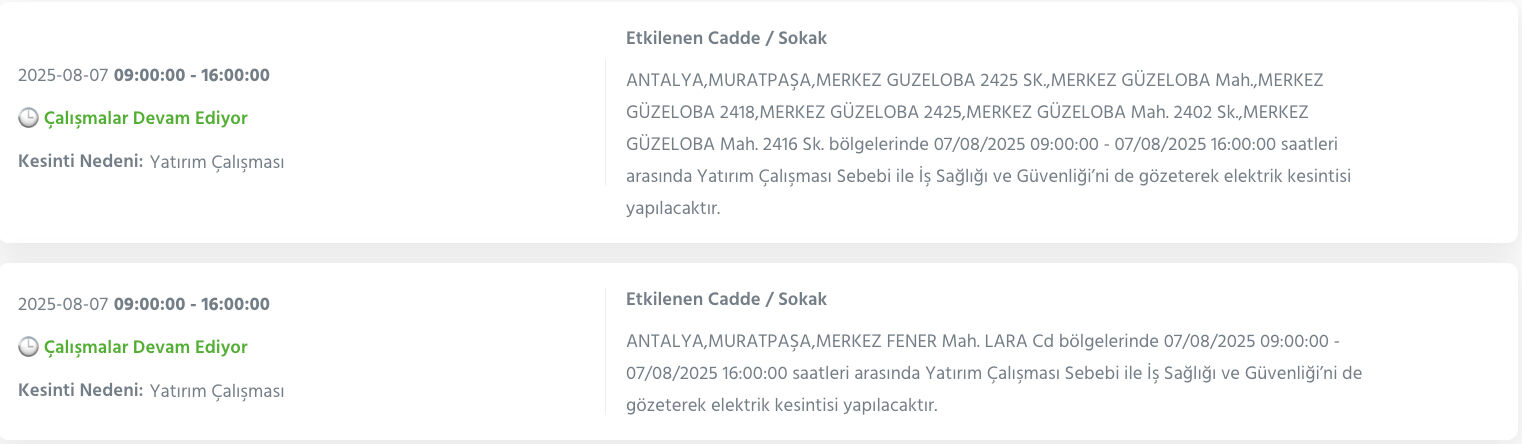 Antalya elektrik kesintisi! AEDAŞ duyurdu, Antalya'da elektrikler ne zaman gelecek, saat kaçta? Antalya elektrik kesintisi! AEDAŞ duyurdu, Antalya'da elektrikler ne zaman gelecek, saat kaçta? - 11. Resim